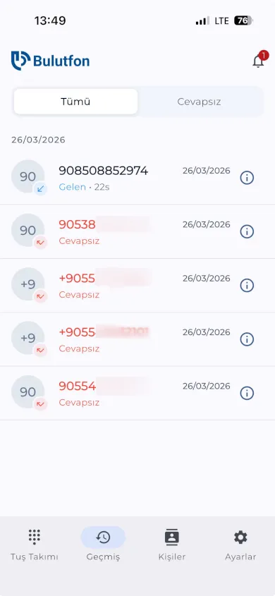 Bulutfon Plus Arama Geçişi